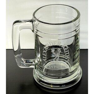Alexander Keith's INDIA PALE ALE etched Glass Beer Glass stein 5"H X 3"D